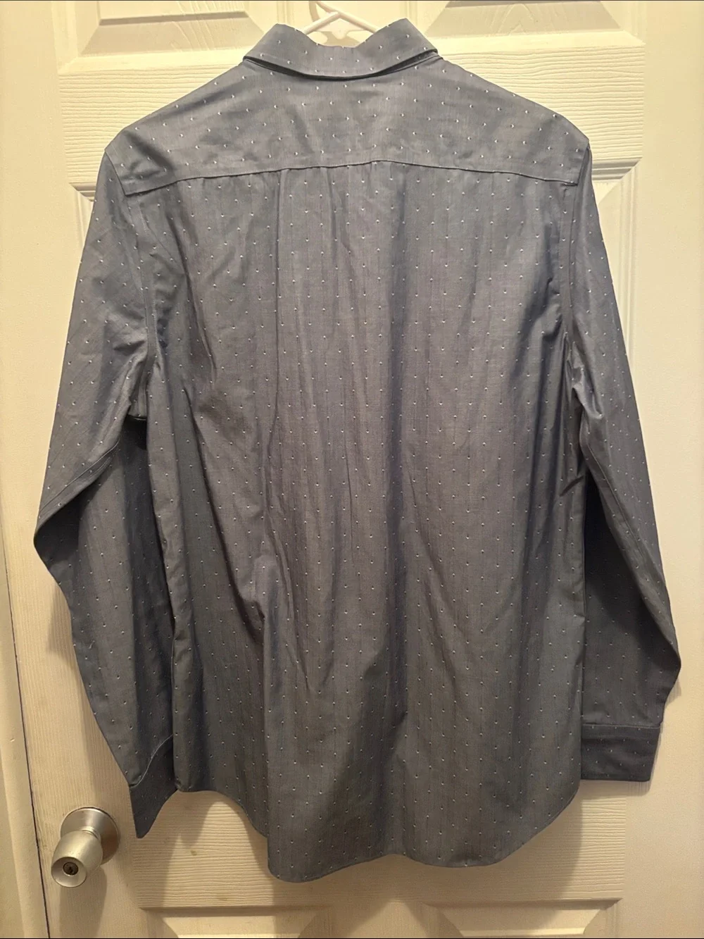Banana Republic Men's Light Blue Dot-Pattern Dress Shirt